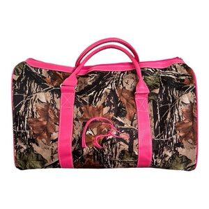 Ducks Unlimited Large Travel Duffel 20"x10" Luggage camouflage/pink w/organizer